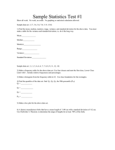 Sample Statistics Test #1