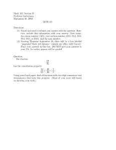 Math 165, Section D Professor Lieberman September 26, 2002 QUIZ #5