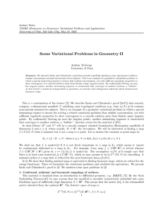 Lecture Notes VIGRE Minicourse on Nonconvex Variational Problems and Applications