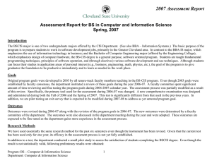 2007 Assessment Report Spring, 2007 Introduction