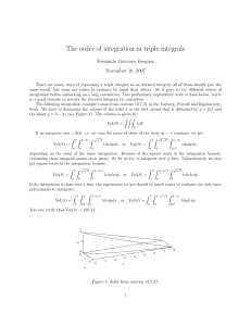 The order of integration in triple integrals Fernando Guevara Vasquez