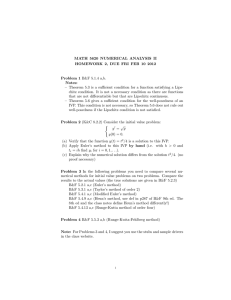 MATH 5620 NUMERICAL ANALYSIS II Problem 1 B&amp;F 5.1.4 a,b. Notes: