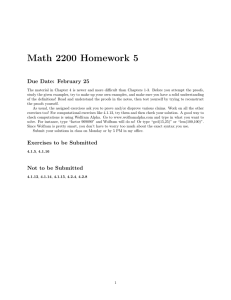 Math 2200 Homework 5 Due Date: February 25