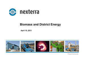 Biomass and District Energy April 19, 2011 Private &amp; Confidential