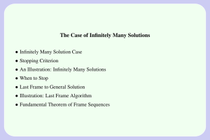 The Case of Infinitely Many Solutions •