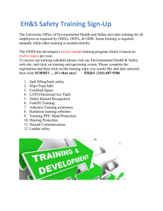EH&amp;S Safety Training Sign-Up