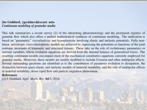 Continuum modeling of granular media
