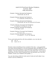 Math1210 Final Exam Review Problems Summer, 2007 Kelly MacArthur