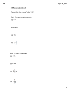 7.4 April 05, 2014 7.4 Percents (&amp; Interest)