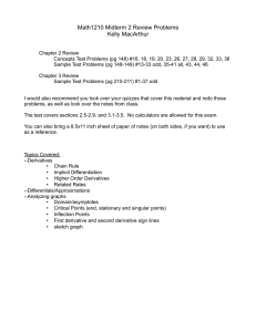 Math1210 Midterm 2 Review Problems Kelly MacArthur