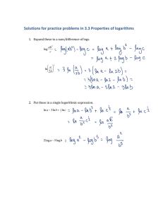 Solutions for practice problems in 3.3 Properties of logarithms 