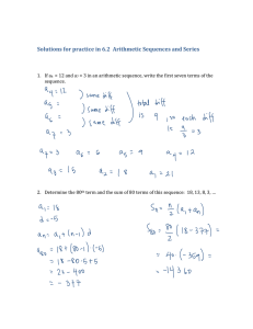 Arithmetic Sequences & Series Practice Problems