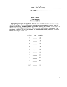 EXAM 10, 2012