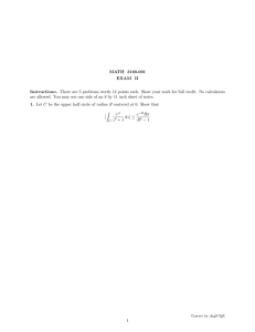 MATH 3160-001 EXAM II