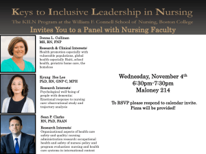 Invites You to a Panel with Nursing Faculty