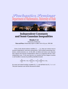 DepartmentofMathematics,UniversityofUtah S tochastics eminar