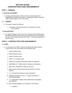 SECTION GS1020 – CONSTRUCTION CODE REQUIREMENTS PART 1 - GENERAL
