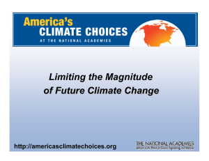 Congressional Request Limiting the Magnitude of Future Climate Change