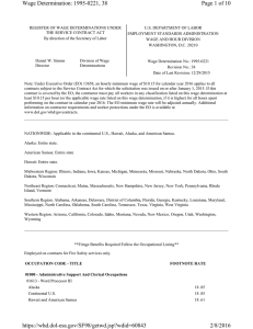 Wage Determination: Service Contract Act - Minimum Wages