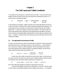 Chapter 3 The Cleft Copula and Clefted Constituent