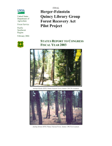 Herger-Feinstein Quincy Library Group Forest Recovery Act Pilot Project