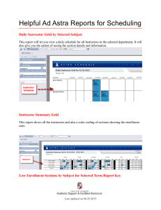 Helpful Ad Astra Reports for Scheduling