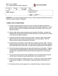 SOP013 Livestock Housed at Meat Laboratory Revision No: Replaces: