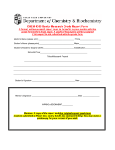 CHEM 4300 Senior Research Grade Report Form