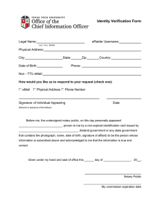 Identity Verification Form - Texas Tech University
