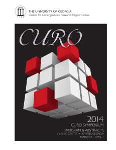 2014 CURO SYMPOSIUM PROGRAM &amp; ABSTRACTS THE UNIVERSITY OF GEORGIA