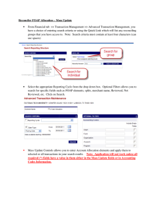 Reconciler FOAP Allocation – Mass Mass Update