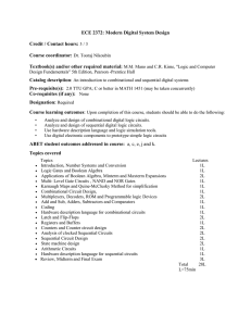 ECE 2372: Modern Digital System Design  Credit / Contact hours: Course coordinator: