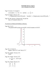 Math1090, Business Algebra List of Mistakes in the book 4