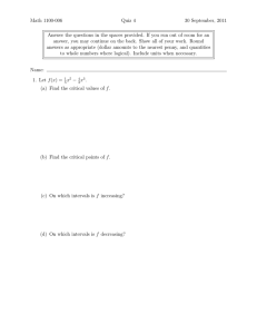 Math 1100-006 Quiz 4 30 September, 2011