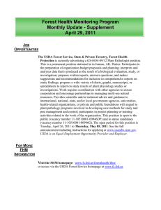 Forest Health Monitoring Program Monthly Update - Supplement April 29, 2011 J