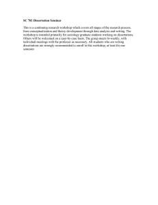 SC 781 Dissertation Seminar
