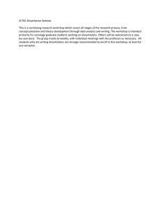 SC781 Dissertation Seminar