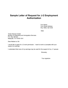 Sample Letter of Request for J-2 Employment Authorization