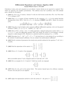 Differential Equations & Linear Algebra Midterm Exam