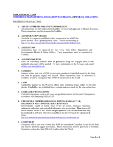 PROHIBITED TRANSACTIONS  PROCUREMENT CARD