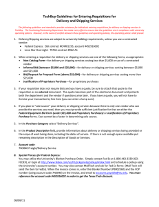TechBuy Guidelines for Entering Requisitions for Delivery and Shipping Services