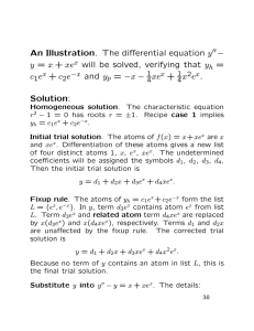 . The differential equation y − An Illustration y = x + xe