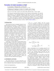 Formation of nickel nanodots on GaN