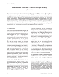 Rx for Success: Creation of Firm Value through Detailing