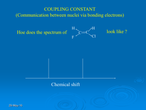 COUPLING CONSTANT (Communication between nuclei via bonding electrons) Chemical shift look like ?
