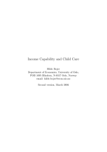 Income Capability and Child Care