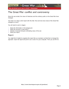 The Great War: conflict and controversy