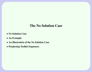 The No Solution Case
