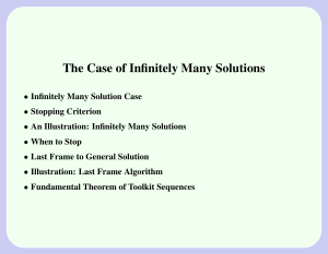 The Case of Infinitely Many Solutions
