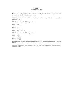 Calculus I Exam 1, Summer 2003